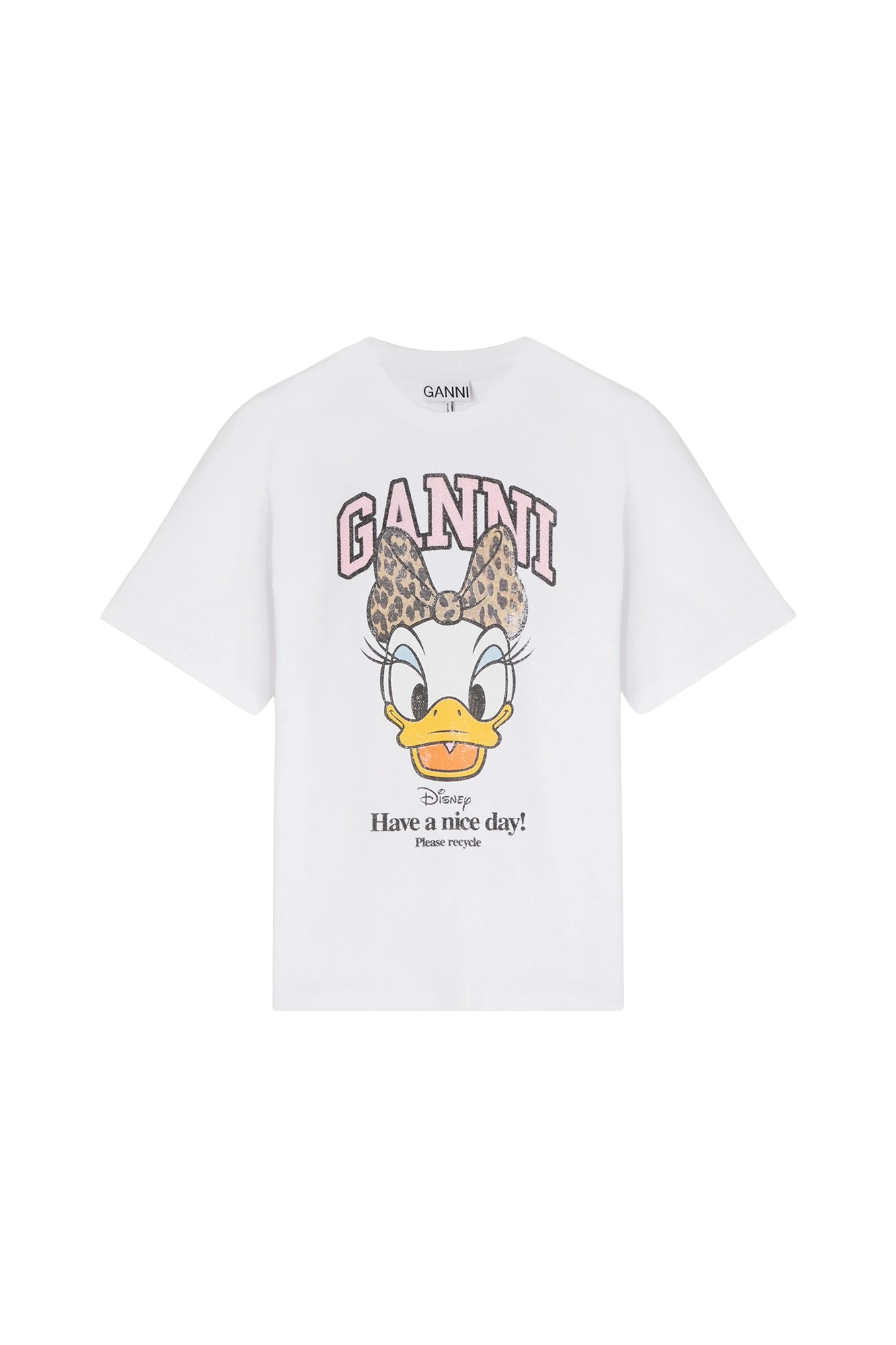 Ganni Daisy Duck White Printed T-shirt Top