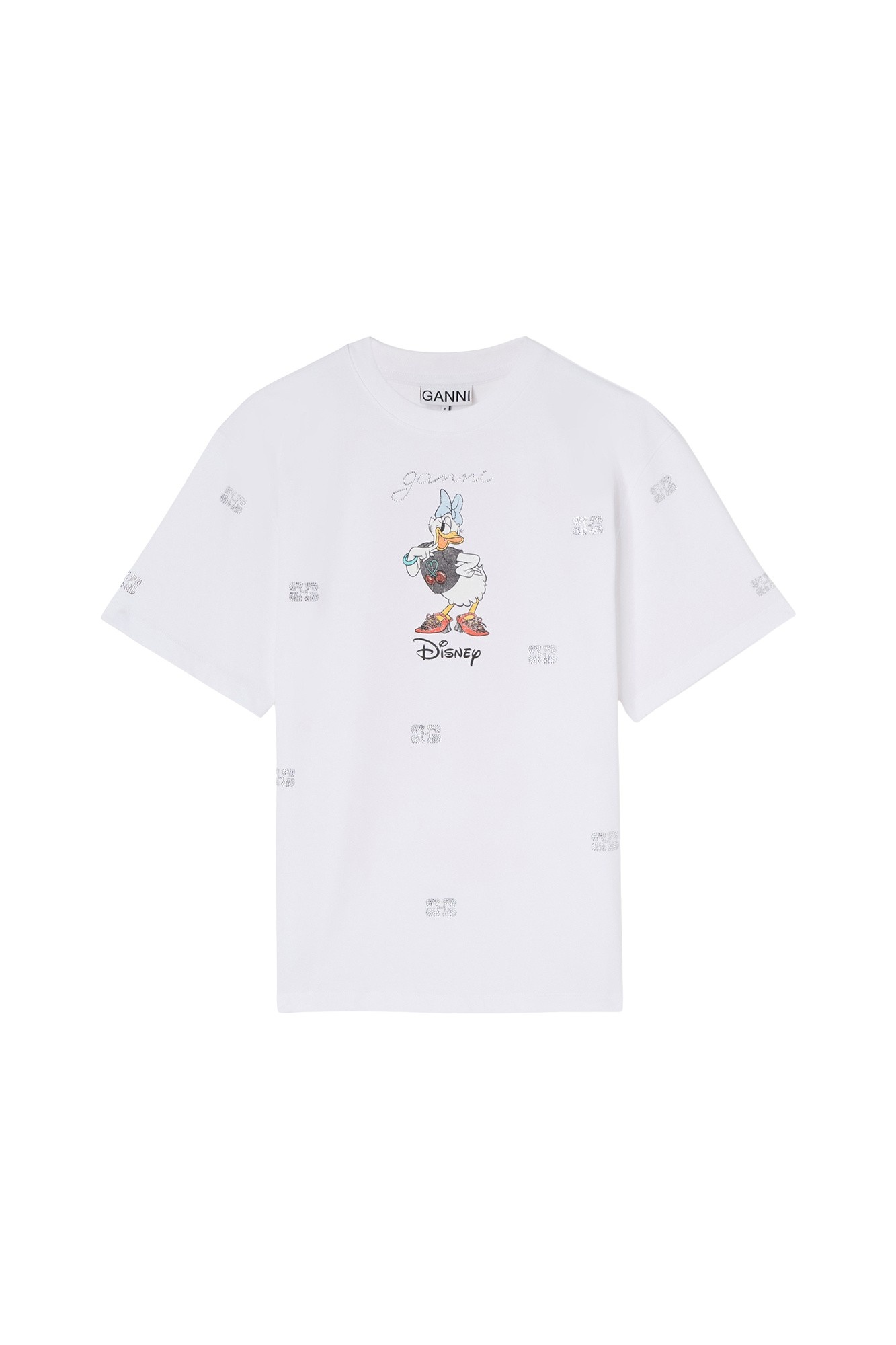 Ganni Daisy Duck White Printed T-shirt Top