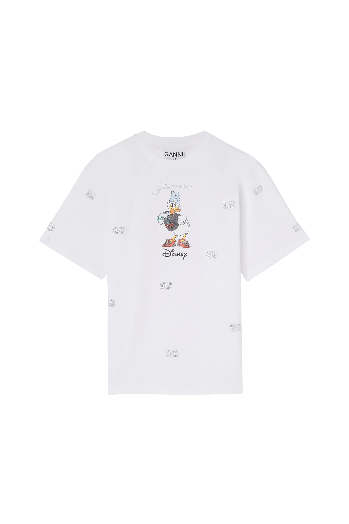 Ganni Daisy Duck White Printed T-shirt Top