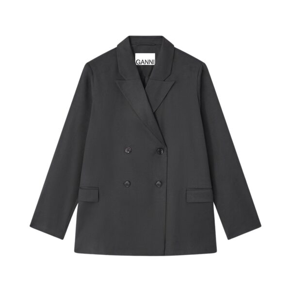 Ganni Double-breasted Wool Blazer