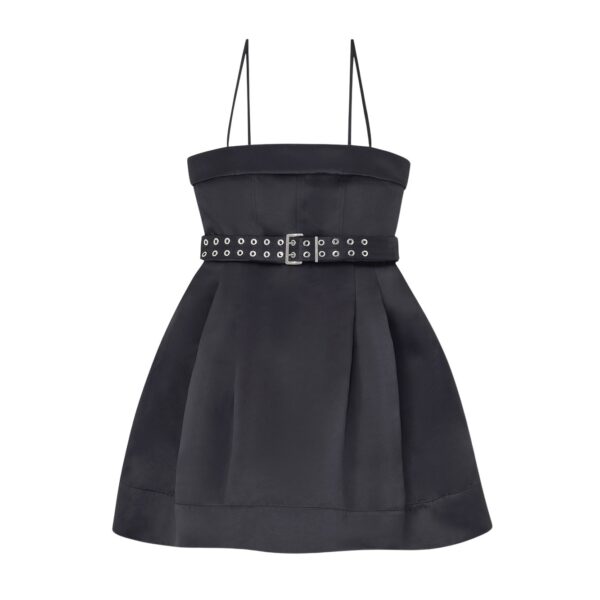 Ganni Dress in Black Satin