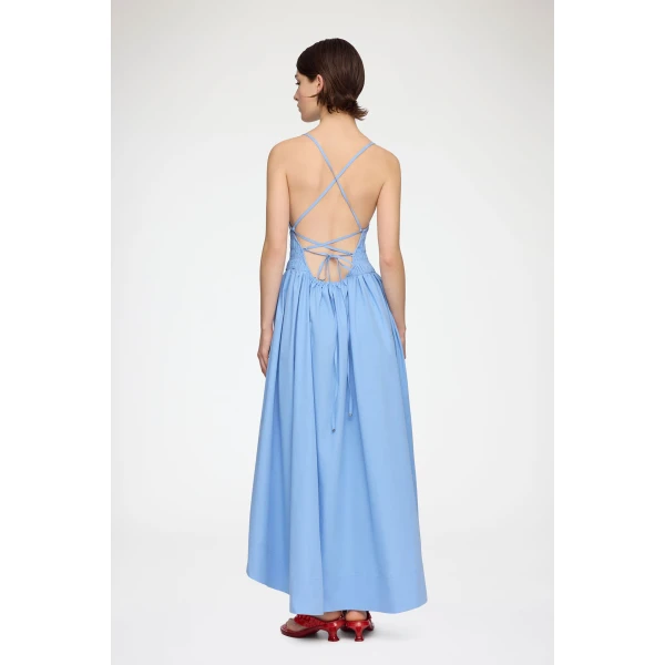 Ganni Dress in Blue Poplin, view 3