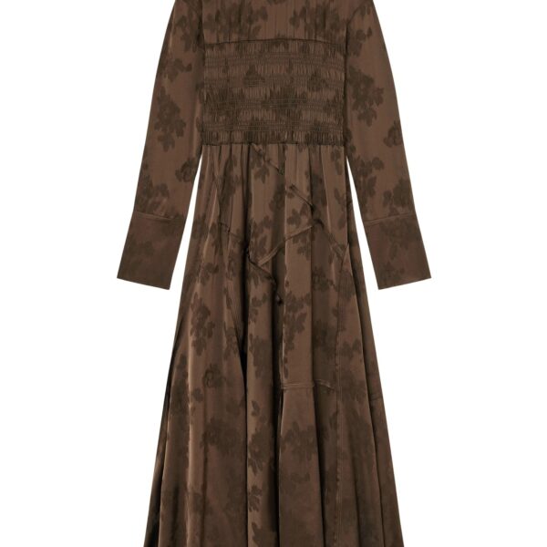 Ganni Dress in Brown Satin