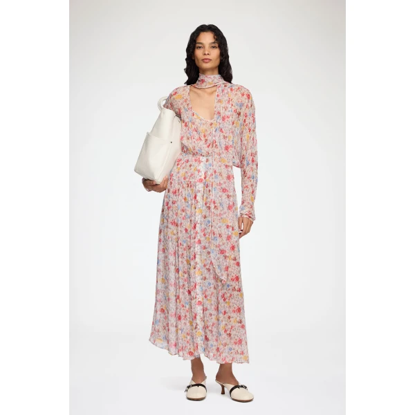Ganni Dress in Floral Silk, view 2