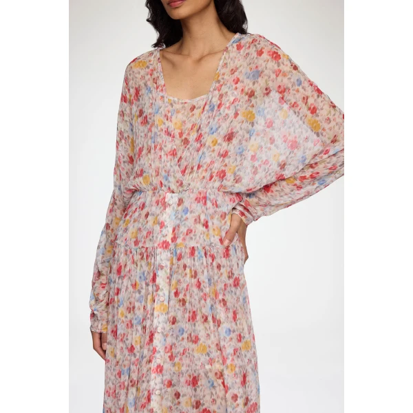 Ganni Dress in Floral Silk, view 4