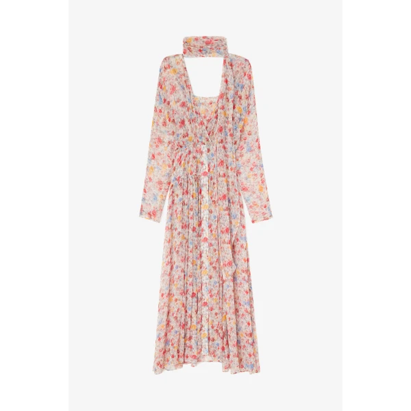 Ganni Dress in Floral Silk, view 5