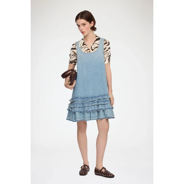 Ganni Dress in Lightweight Denim, view 2