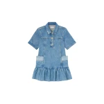 Ganni Dress in Patchwork Denim