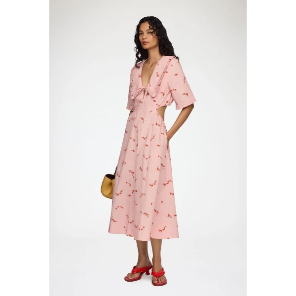 Ganni Dress in Pink Cotton, view 2