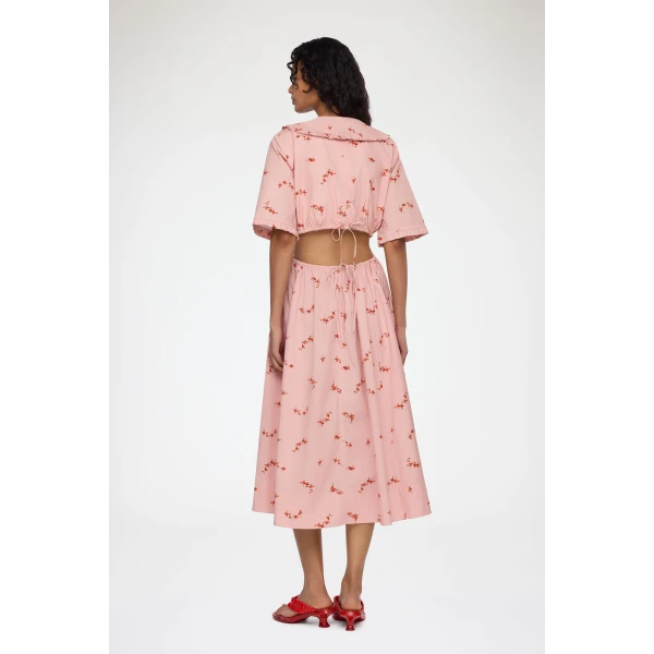 Ganni Dress in Pink Cotton, view 3