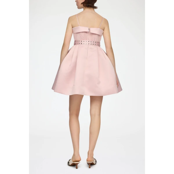 Ganni Dress in Pink Satin, view 3