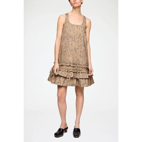 Ganni Dress in Printed Cotton, view 2