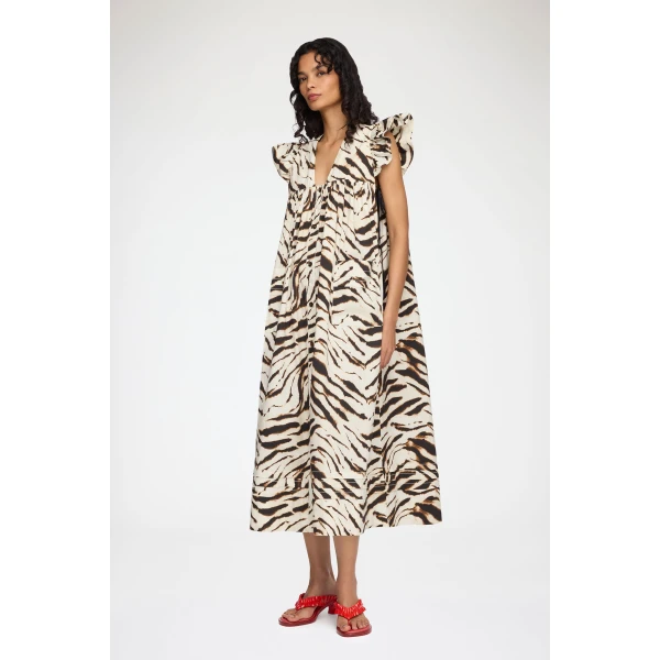 Ganni Dress in Printed Cotton, view 2