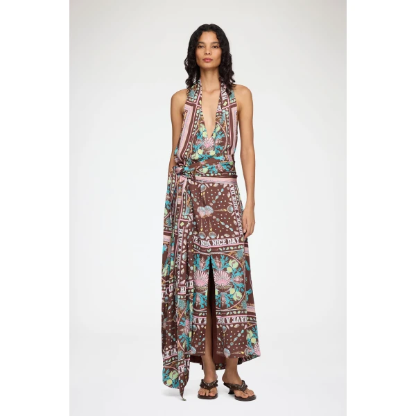 Ganni Dress in Printed Twill, view 2