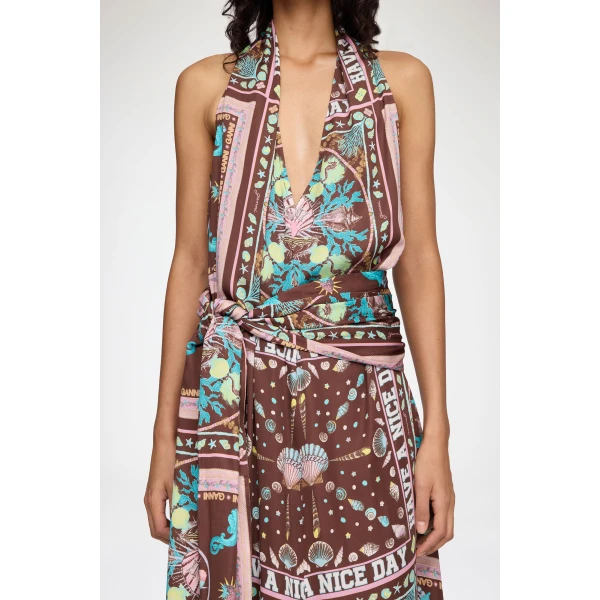 Ganni Dress in Printed Twill, view 4