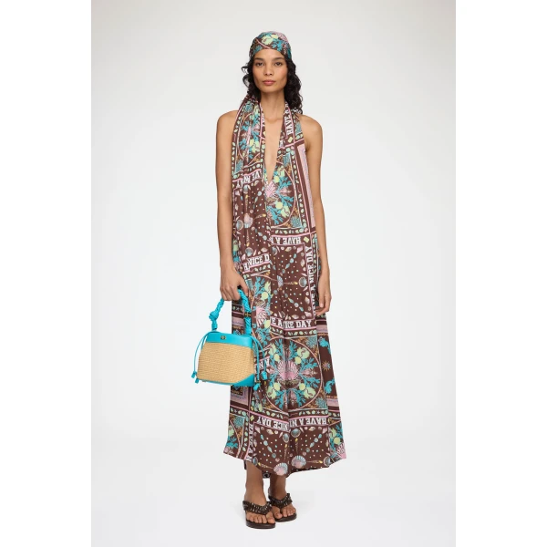 Ganni Dress in Printed Twill, view 5