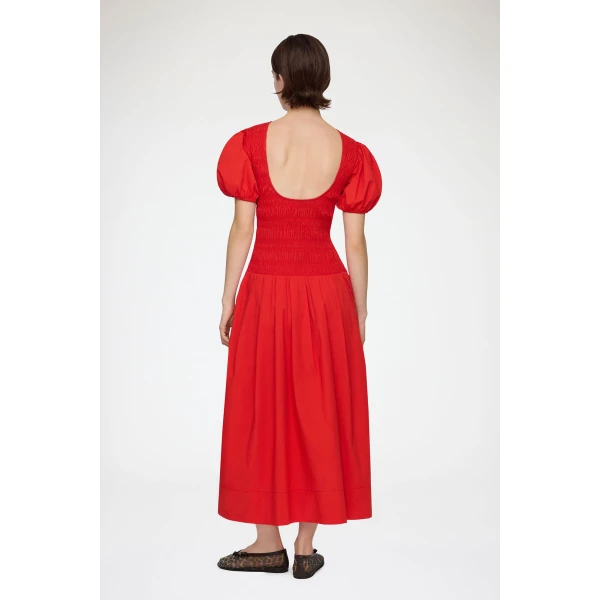 Ganni Dress in Smocked Cotton, view 3