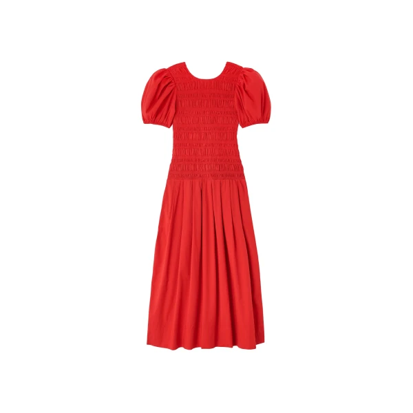 Ganni Dress in Smocked Cotton
