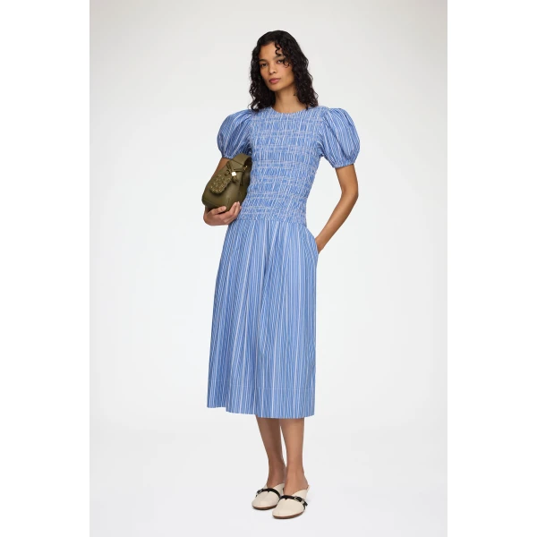 Ganni Dress in Striped Cotton, view 2