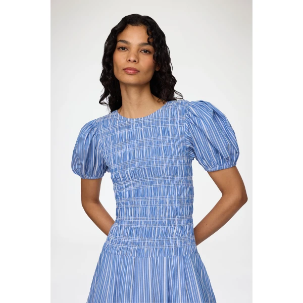 Ganni Dress in Striped Cotton, view 4