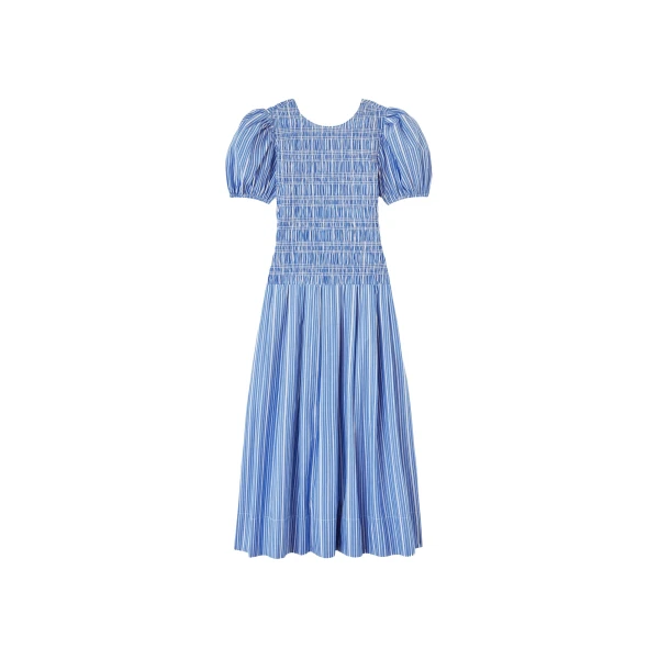 Ganni Dress in Striped Cotton