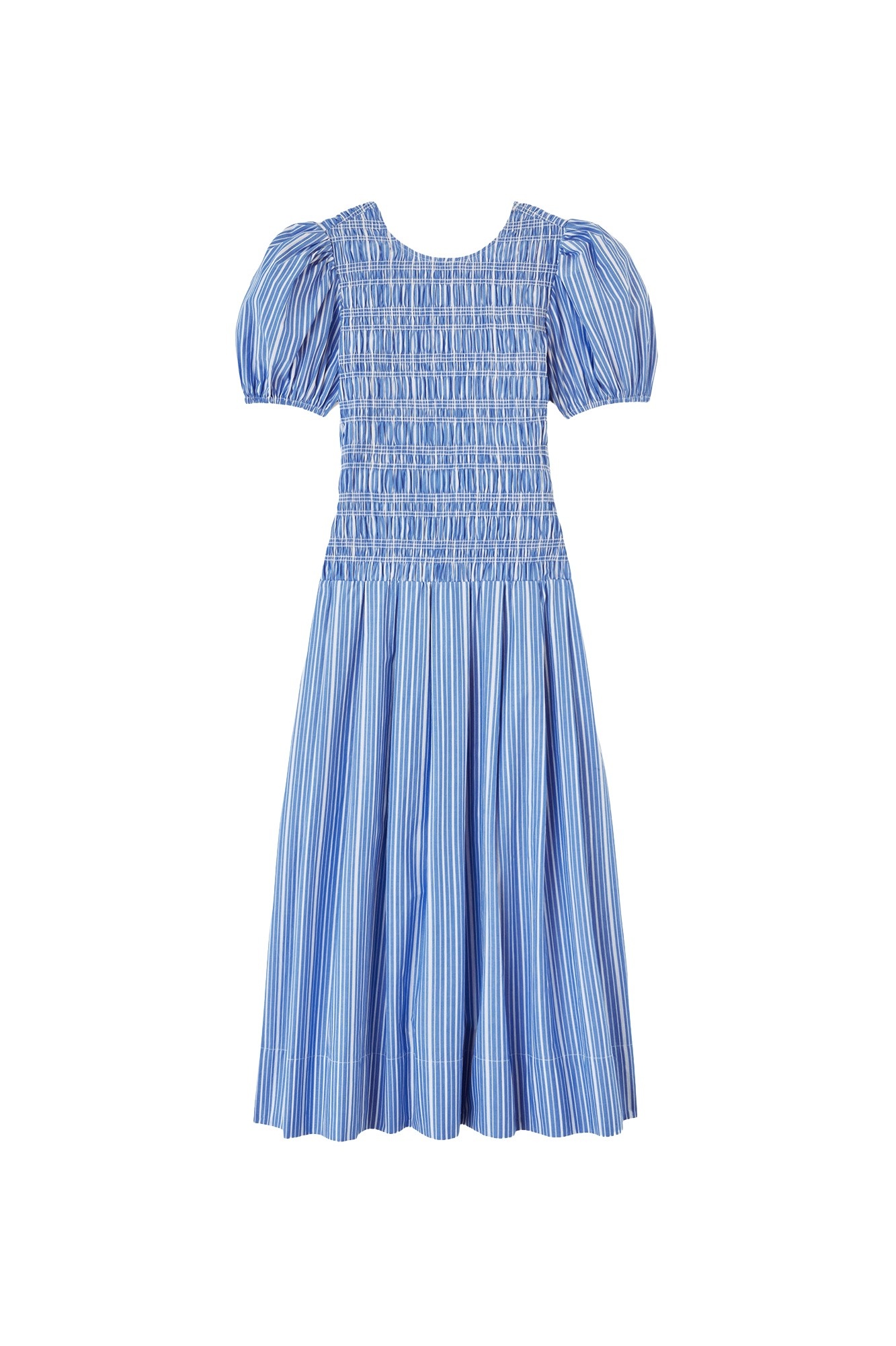 Ganni Dress in Striped Cotton