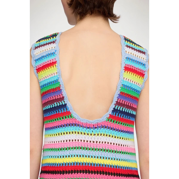 Ganni Dress in Striped Crochet, view 4