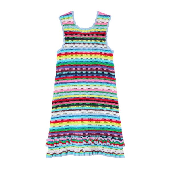 Ganni Dress in Striped Crochet