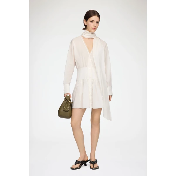 Ganni Dress in White Cotton, view 2