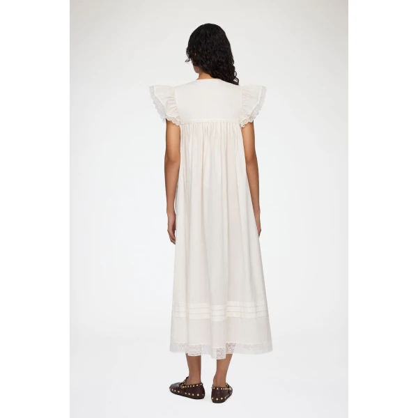 Ganni Dress in White Cotton, view 3