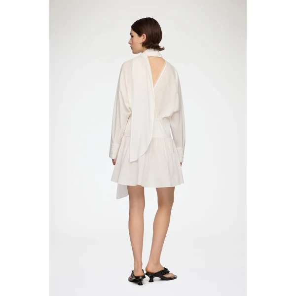 Ganni Dress in White Cotton, view 3