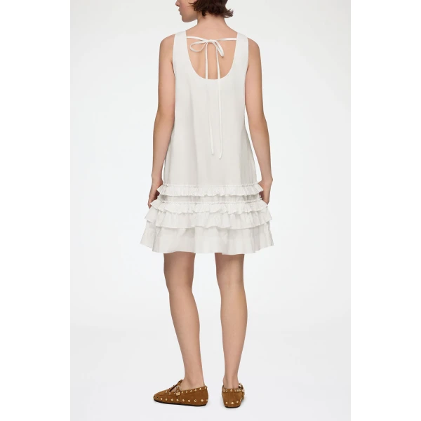 Ganni Dress in White Cotton, view 3