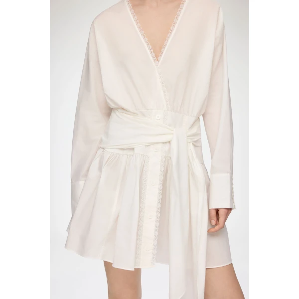 Ganni Dress in White Cotton, view 4