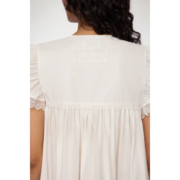 Ganni Dress in White Cotton, view 5