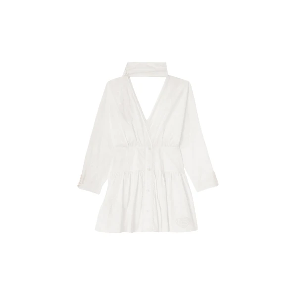 Ganni Dress in White Cotton