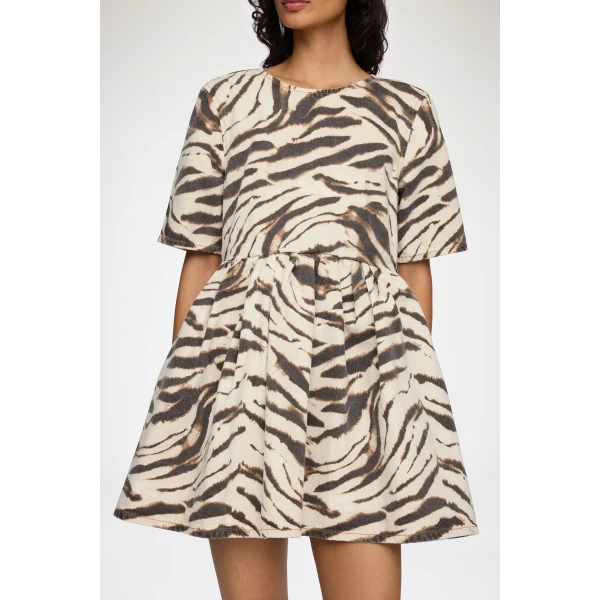 Ganni Dress in Zebra Denim, view 4