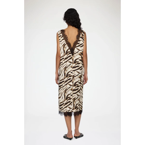 Ganni Dress in Zebra Satin, view 3