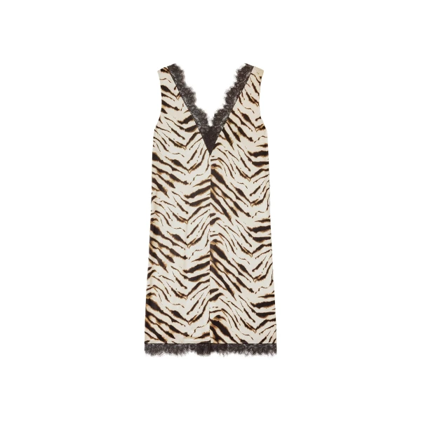 Ganni Dress in Zebra Satin