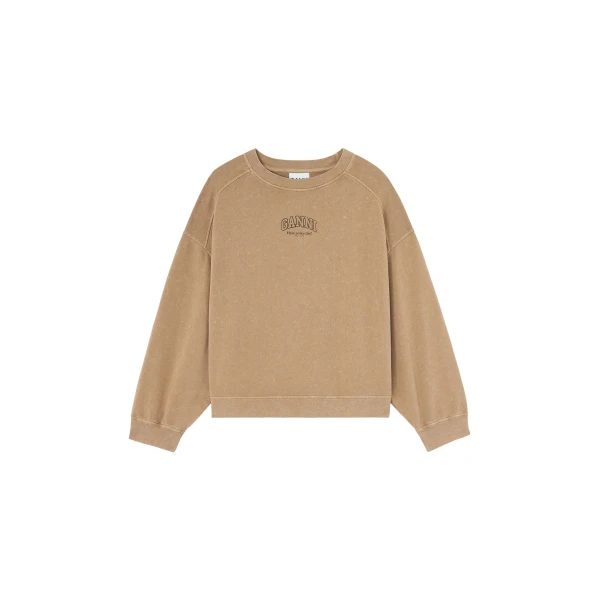 Ganni Essentials Crewneck with Washed Effect Top