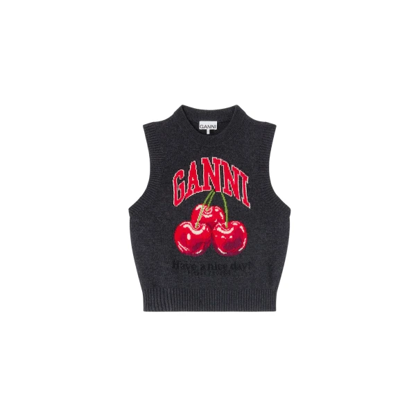 Ganni Graphic Wool Vest