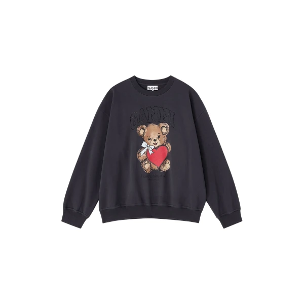 Ganni Grey Bear Sweatshirt Top