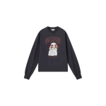 Ganni Grey Poodle Long-sleeve Top