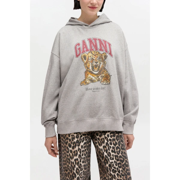 Ganni Grey Tiger Hoodie, view 2