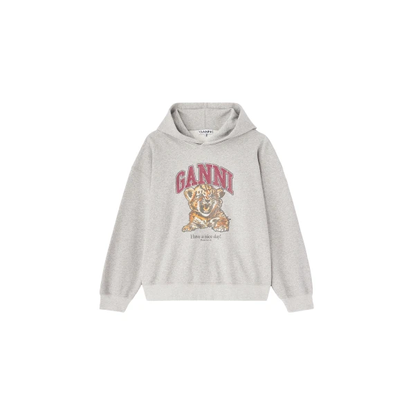 Ganni Grey Tiger Hoodie