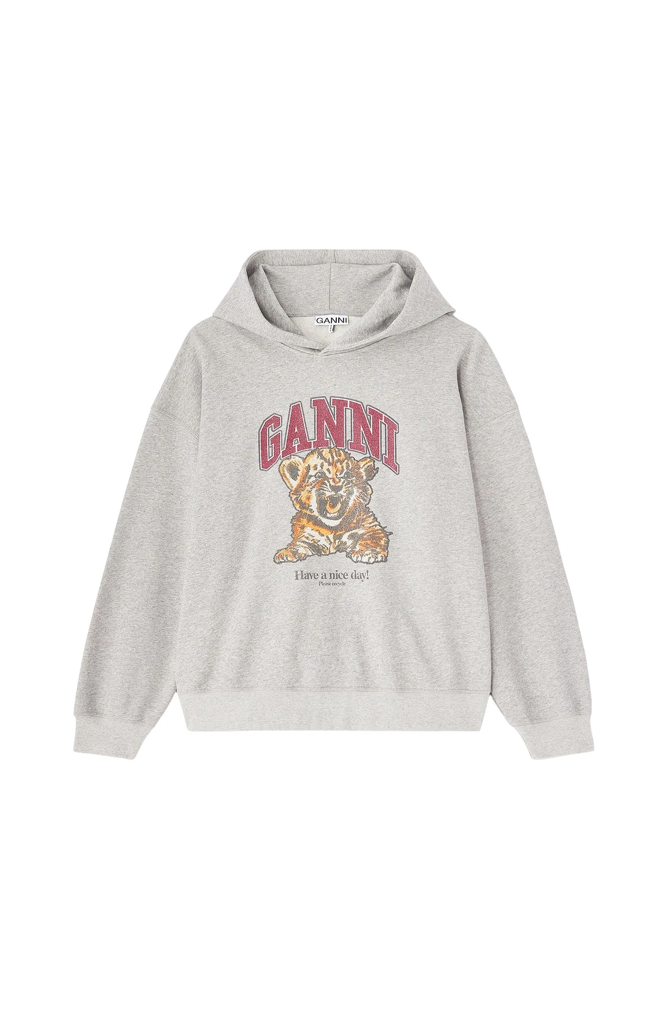 Ganni-Grey-Tiger-Hoodie-316009_nobg Ganni Grey Tiger Hoodie
