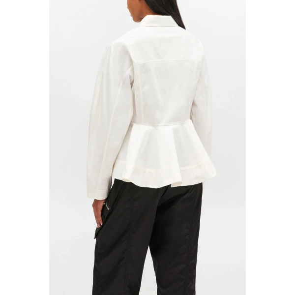 Ganni Ivory Peplum Shirt, view 4
