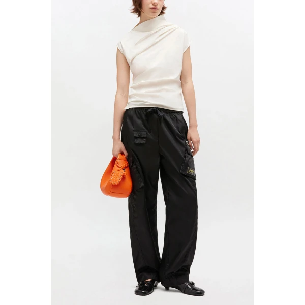 Ganni Ivory Ruched Top, view 3