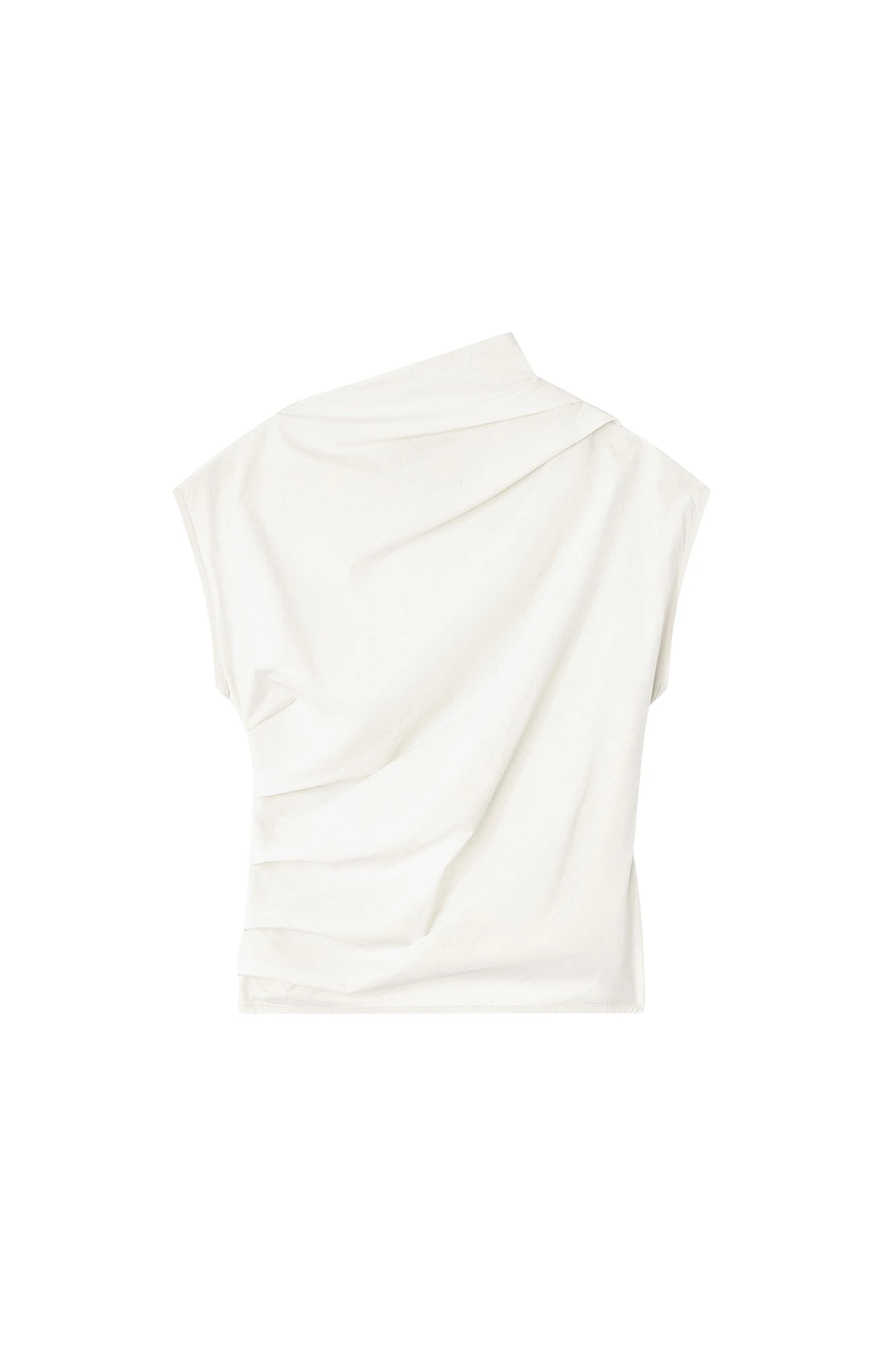 Ganni-Ivory-Ruched-Top-434571_nobg Ganni Ivory Ruched Top