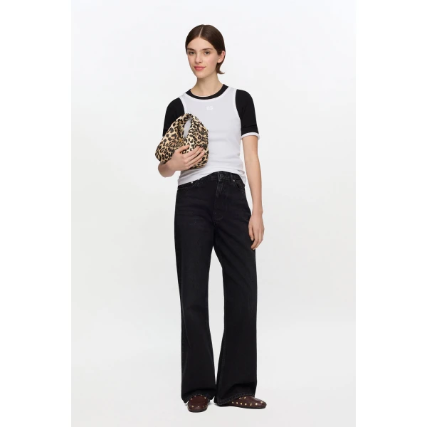 Ganni Izey Jeans in Black Rigid Denim, view 2