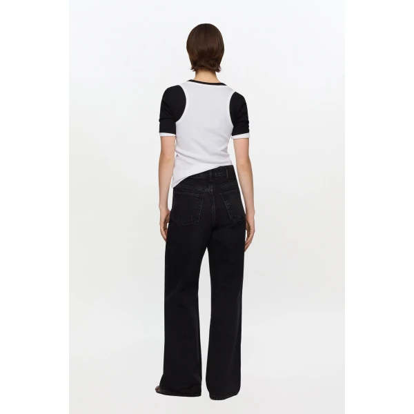 Ganni Izey Jeans in Black Rigid Denim, view 3